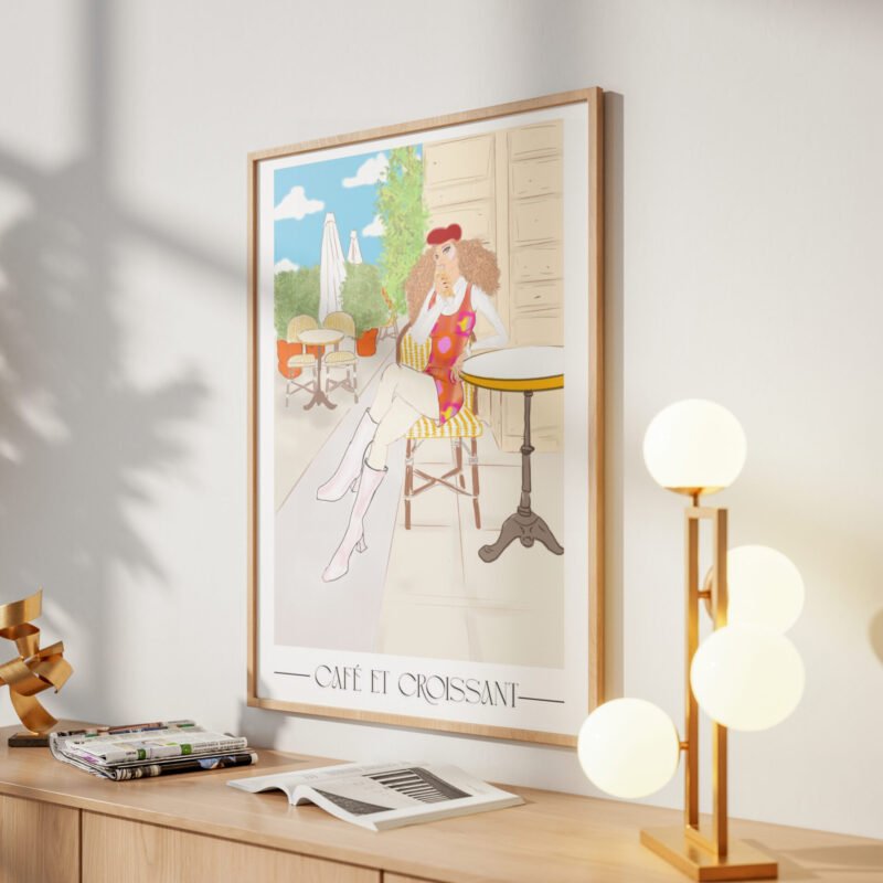 Affiche Café et Croissant